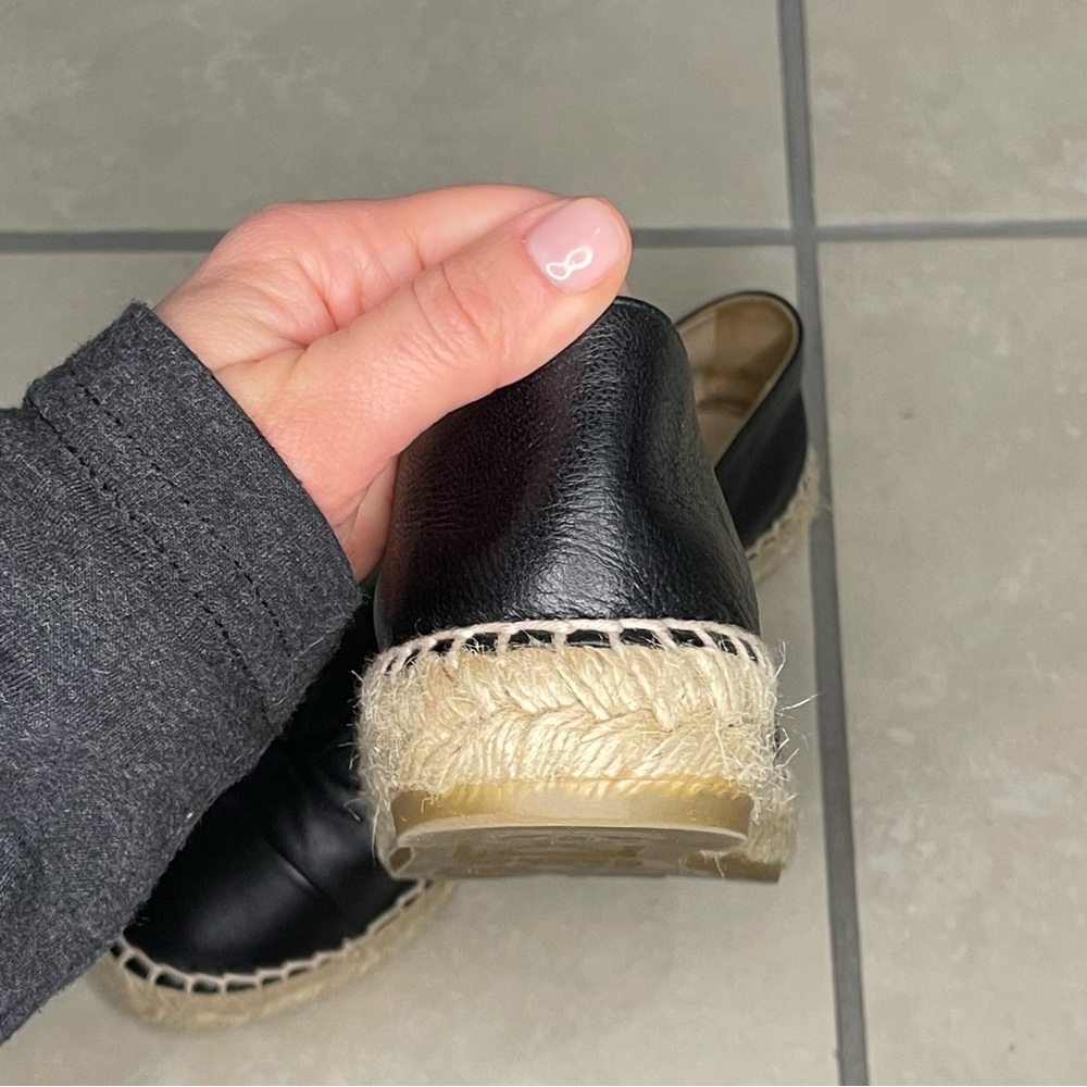 Chanel Black Leather Espadrilles Size 37 G29762 - Picture 7 of 16